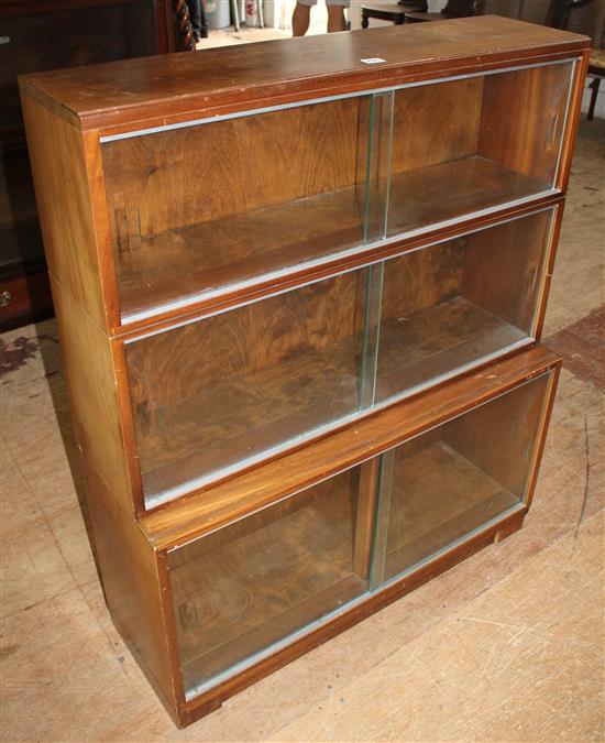 3-section glazed  bookcase